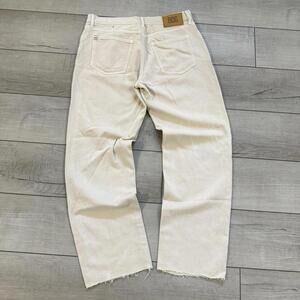 BDG Cowboy Jean Straight Leg Off White Denim Pants Women’s 32x30 Raw Hem Relax